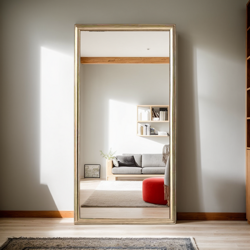 70' x 32' Gold Full Length Floor Mirror with PS Frame by HouseOfZazla