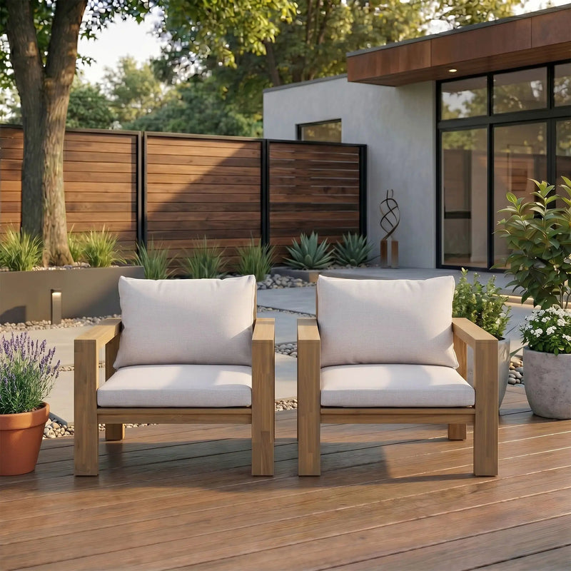 Stylish Outdoor Chair Set With Cushions For Garden (Set of 2) by HouseOfZazla