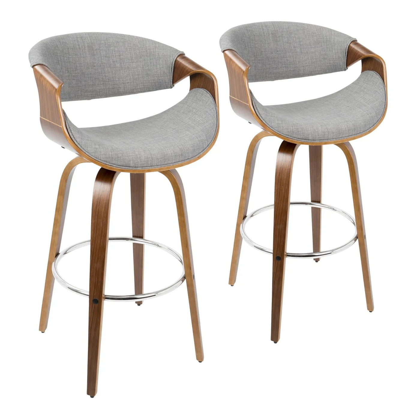 Curvini Mid - Century Modern Fixed Height Barstool With Swivel (Set of 2) by HouseOfZazla