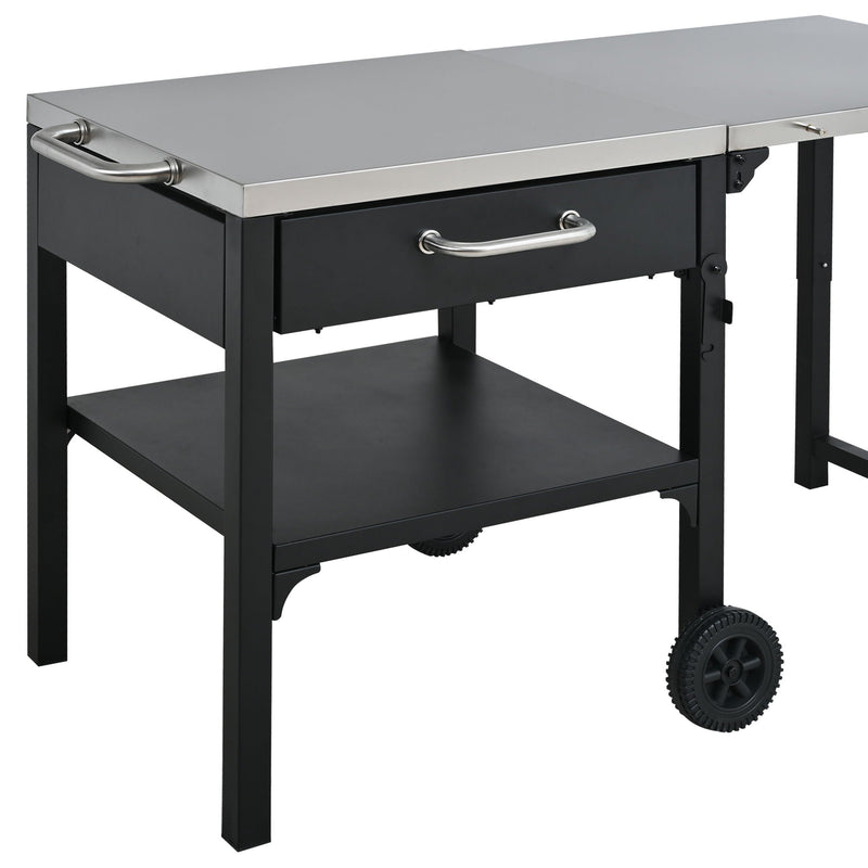 Foldable Outdoor Kitchen Cart With Storage For Patio by HouseOfZazla