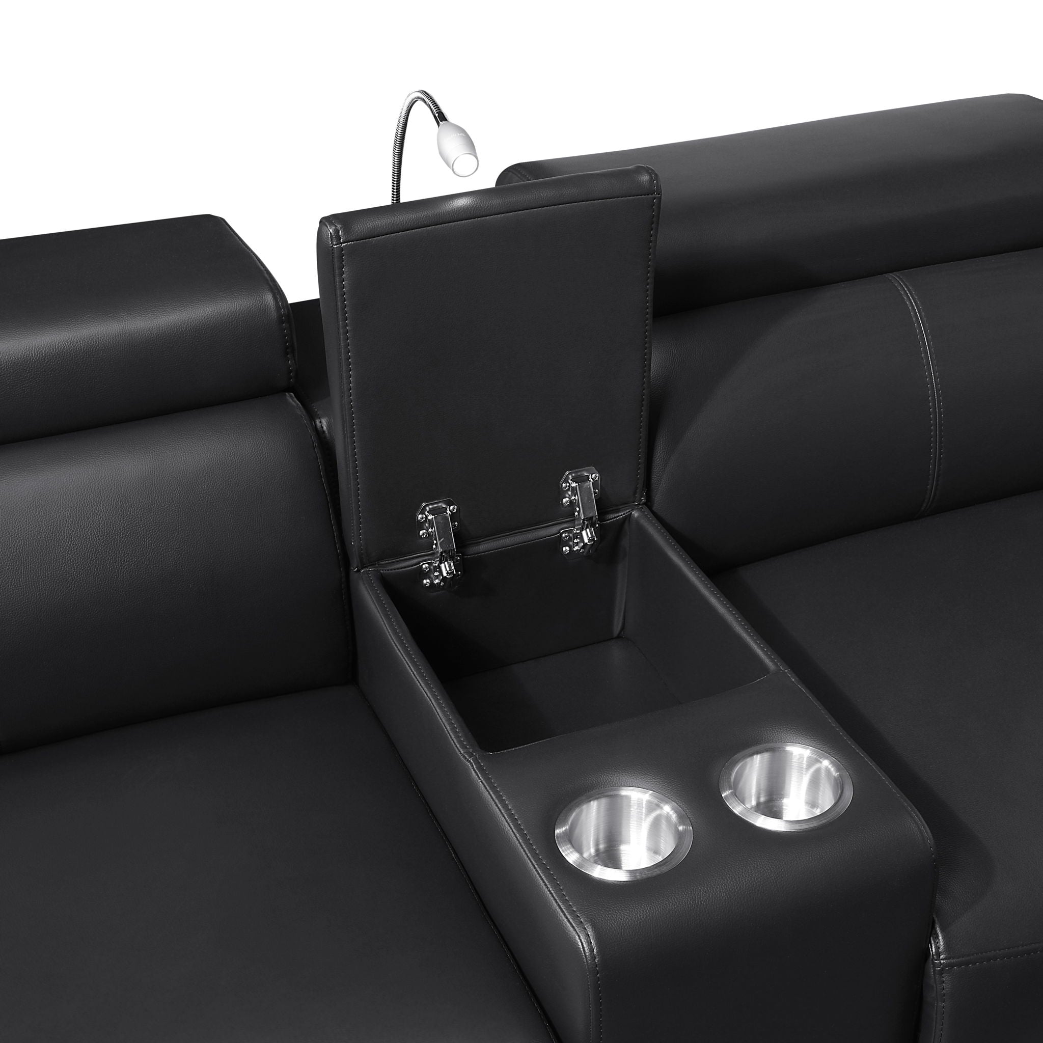 Nova - Sectional With Bluetooth Speaker, LED And Lifting Wine Cabinet by HouseOfZazla