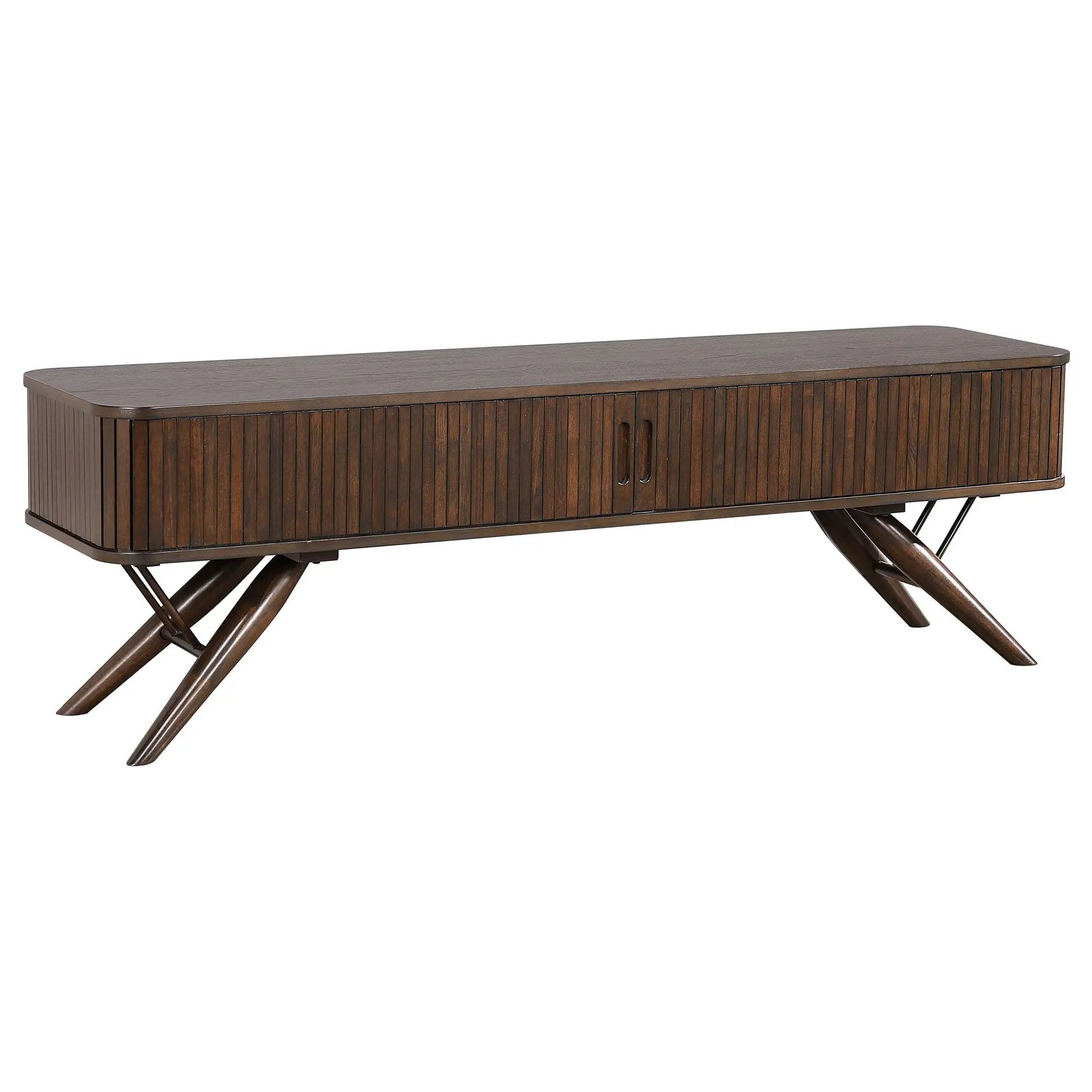 Stewart - TV Stand With Sliding Doors - Walnut by HouseOfZazla