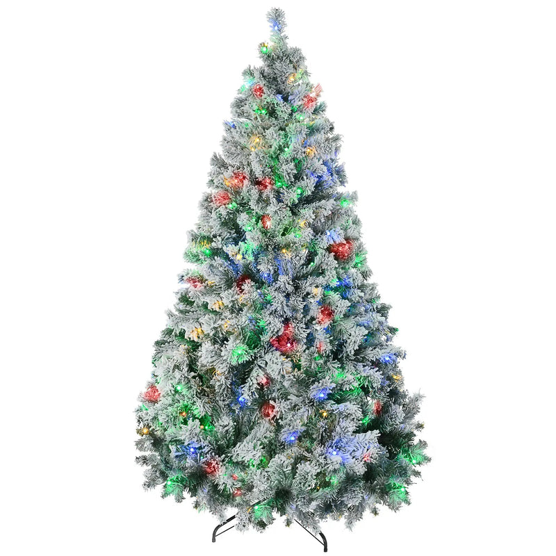 HOMCOM 7.5ft Tall Prelit Artificial Christmas Tree by HouseOfZazla