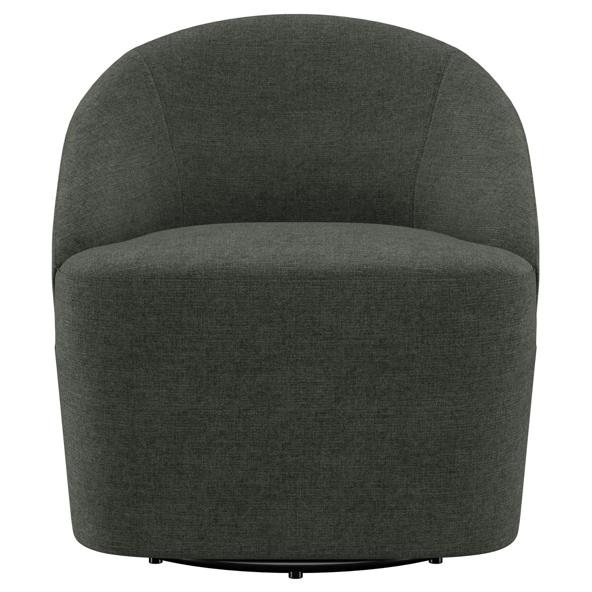 Leon Upholstered Barrel Accent Swivel Chair Hunter Green by Unique Piece Furniture