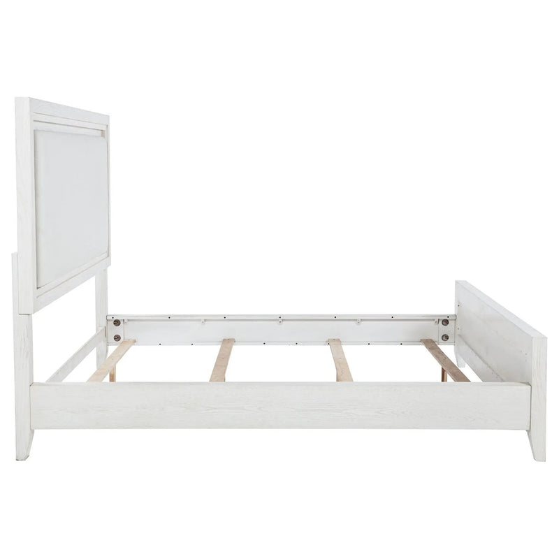 Marielle California King Panel Upholstered Bed Distressed White by Unique Piece Furniture