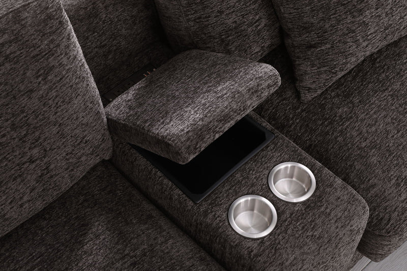 Nyeisha - Piece Upholstered Sofa & Chaise - Coffee by HouseOfZazla