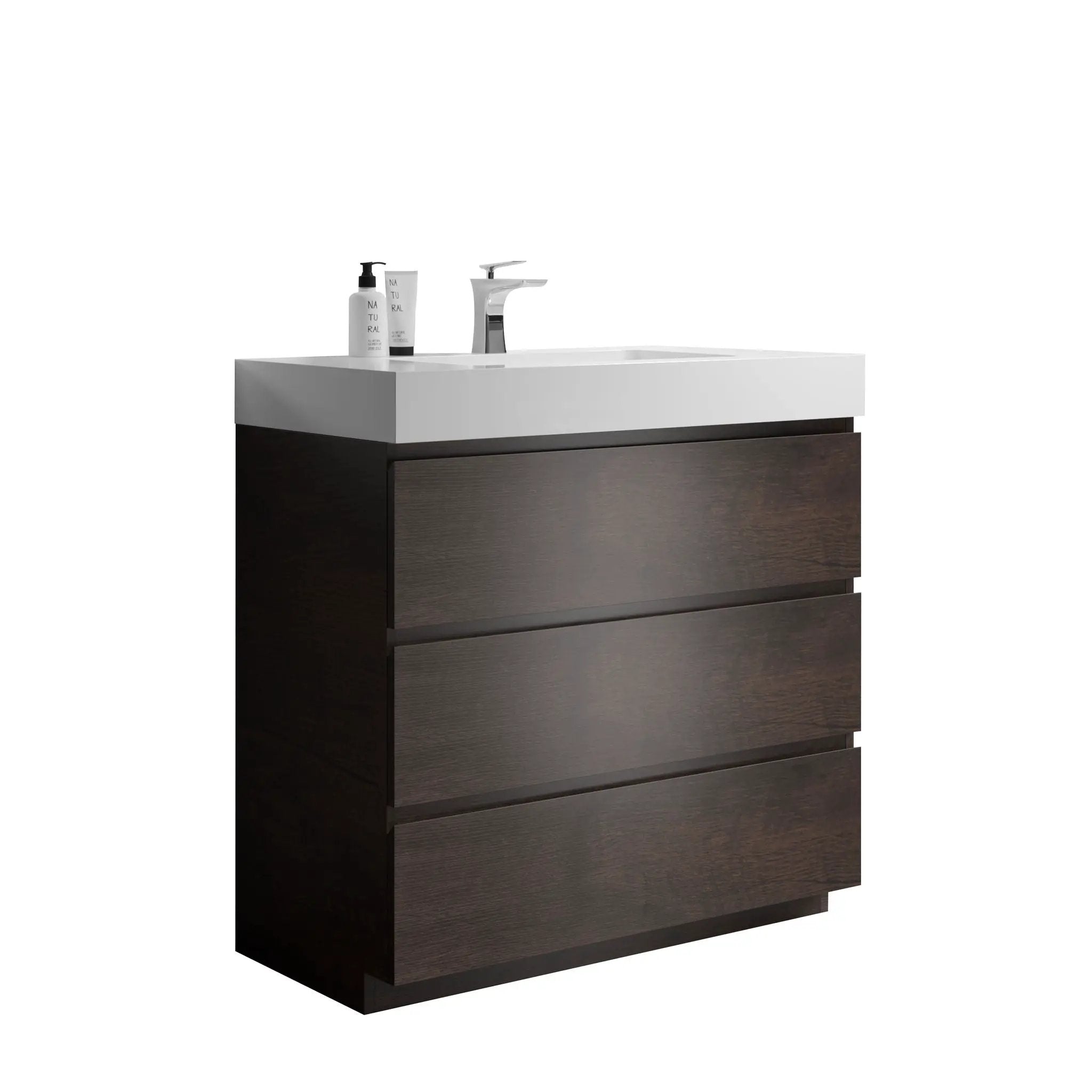 Alice - Bathroom Vanity With Large Storage Freestanding Bathroom Vanity, Sink For Modern Bathroom, One-Piece Sink Basin Without Drain And Faucet by Unique Piece Furniture