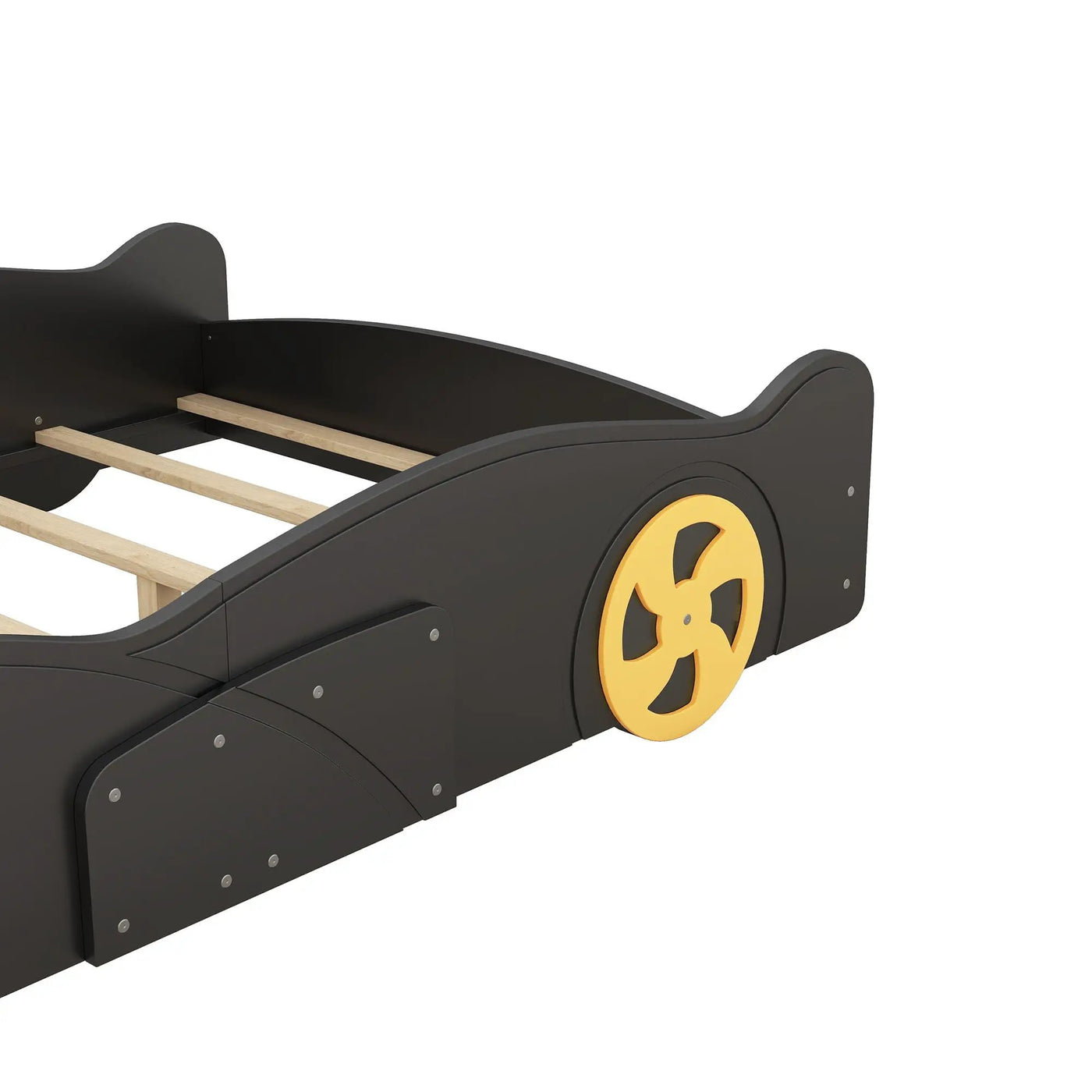 Race Car Shaped Platform Bed With Wheels And Storage by HouseOfZazla