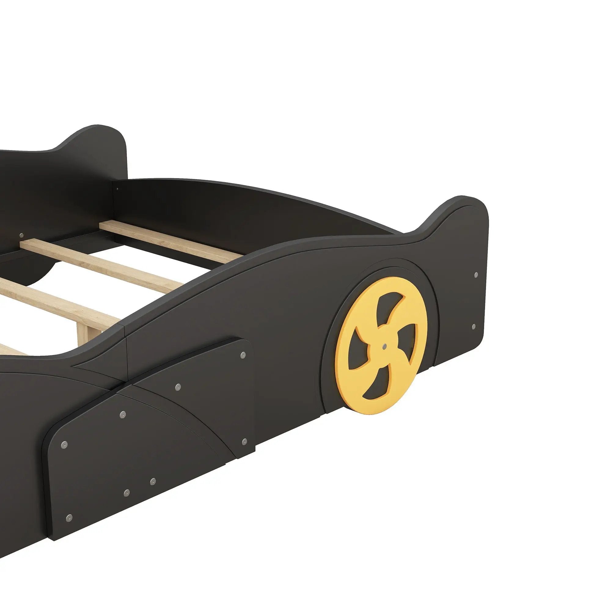 Race Car Shaped Platform Bed With Wheels And Storage by HouseOfZazla