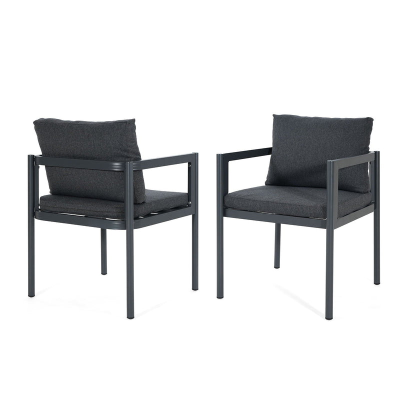 7 Piece Outdoor Dining Set With Table And 6 Chairs - Black / Gray / Teak by HouseOfZazla