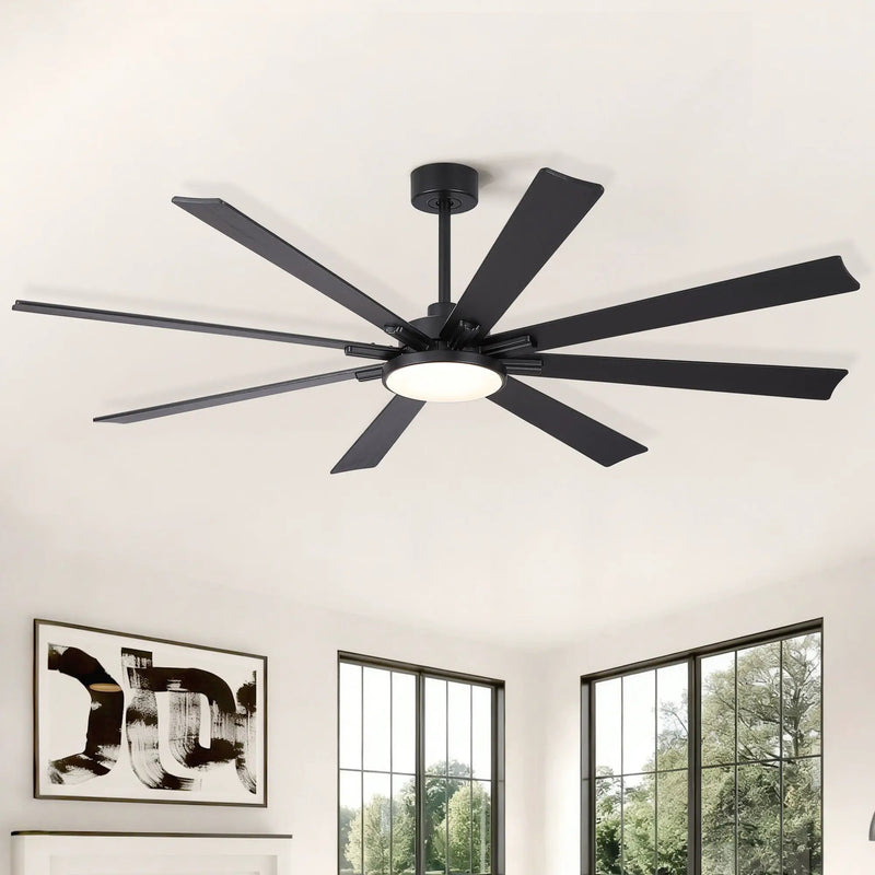 Large Ceiling Fan With Dimmable LED Light 8 Blades Remote Control, Reversible DC Motor by Unique Piece Furniture