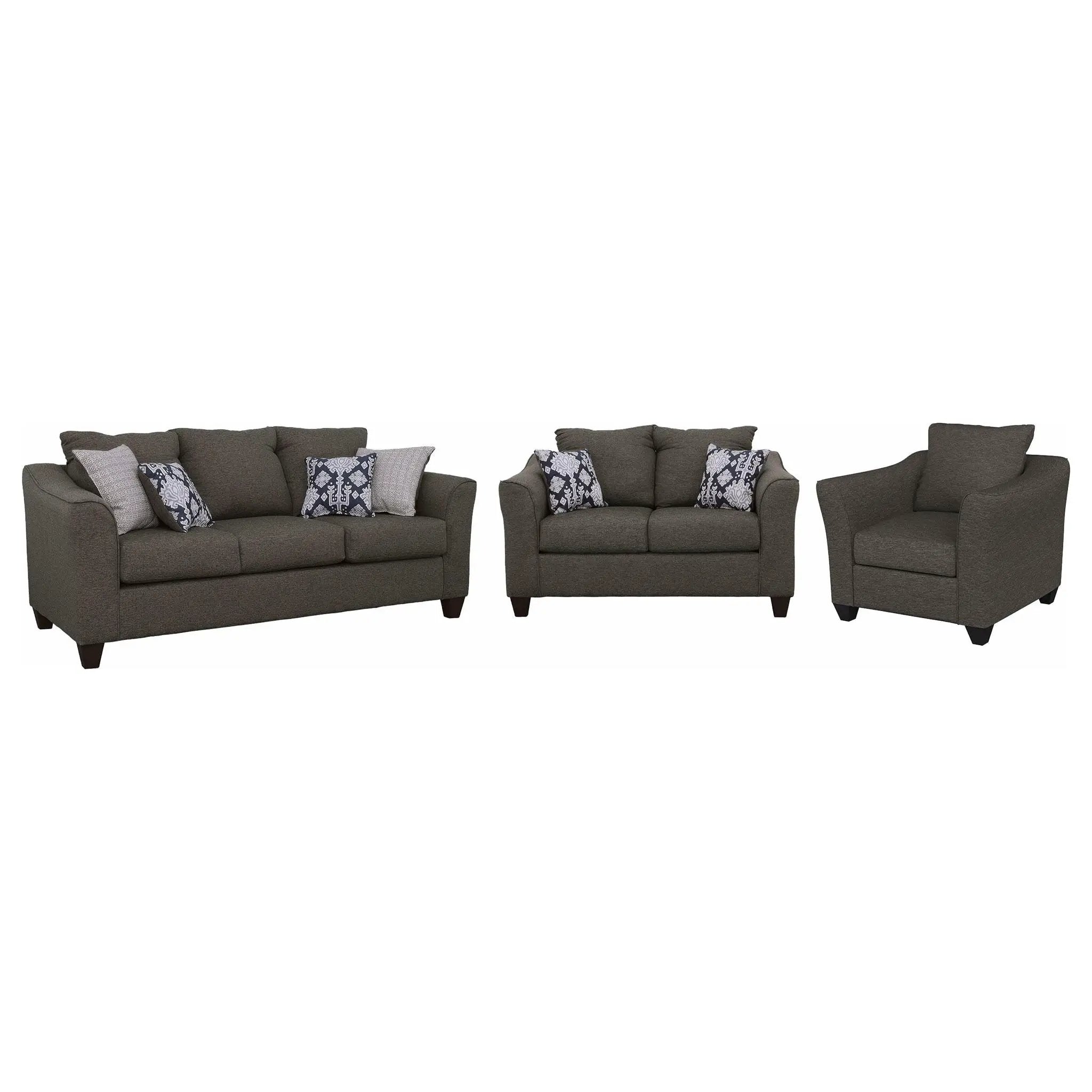 Salizar 3-piece Upholstered Flared Arm Sofa Set Grey by Unique Piece Furniture