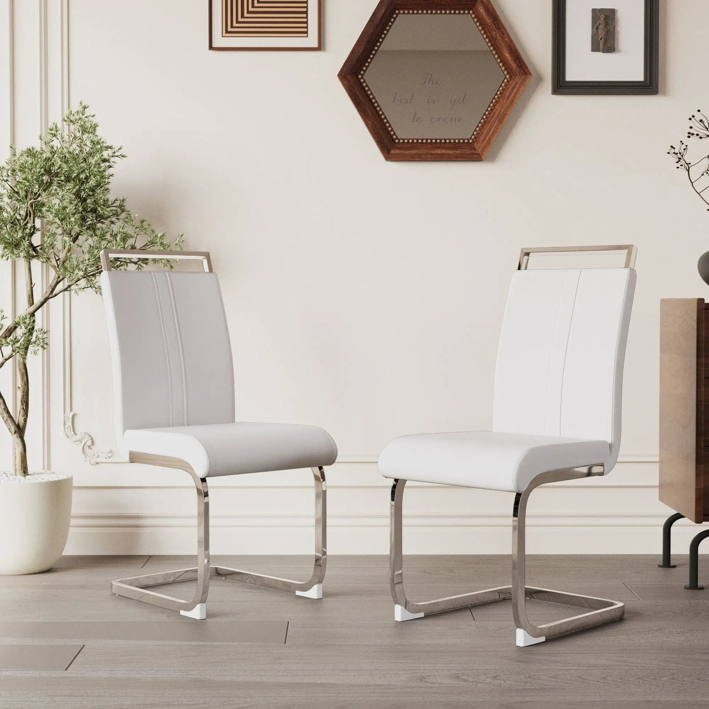 Modern Dining Chairs With Padded Seat, High Back by HouseOfZazla