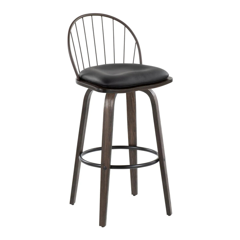 Riley - Industrial / Urban Fixed Height Barstool With Swivel With Removable Cushion (Set of 2) by Unique Piece Furniture
