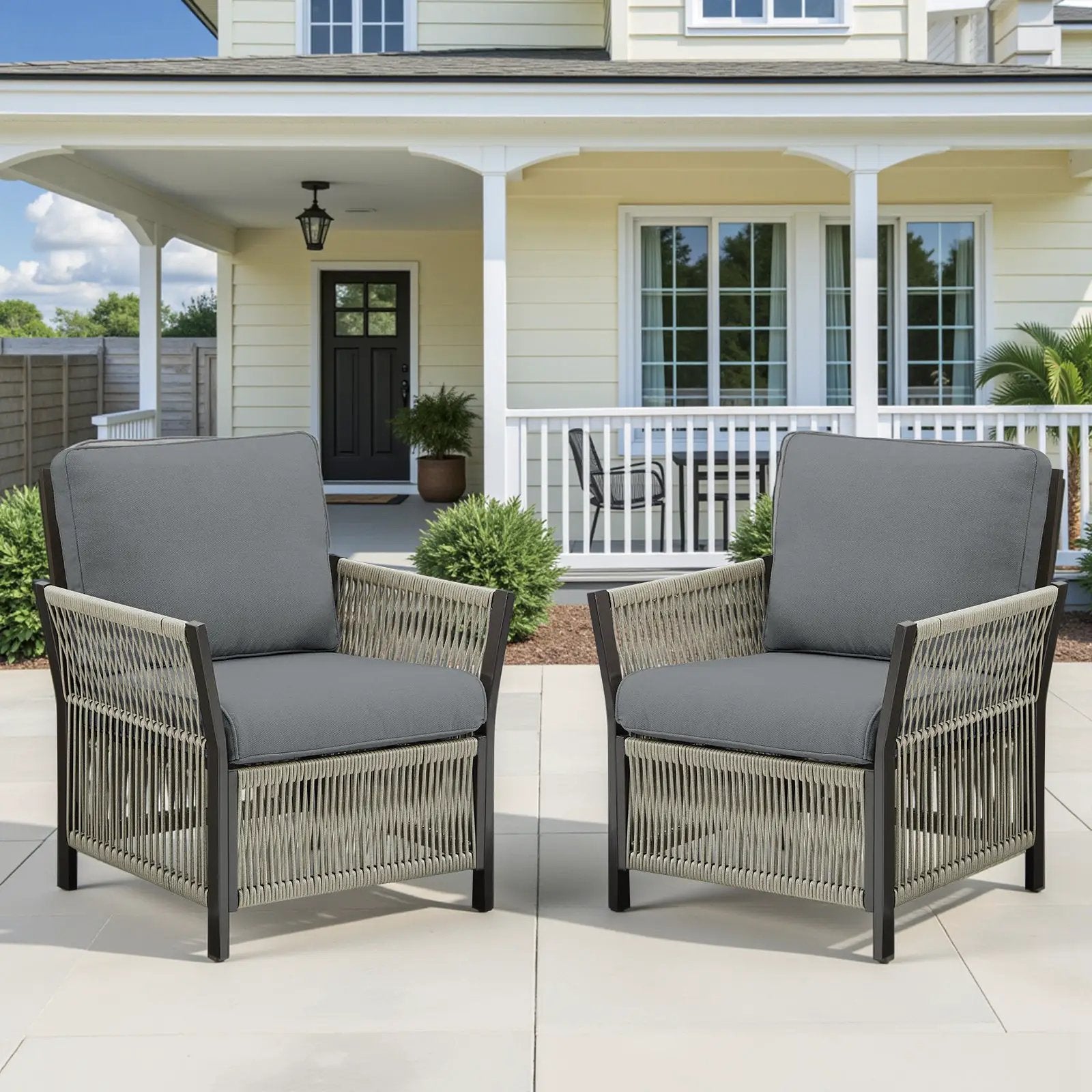 Outdoor Patio Arm Chairs Set of 2 by HouseOfZazla