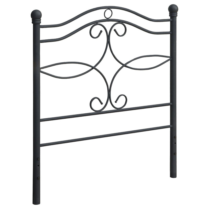 Twin Headboard With Scrollwork Design - Black by HouseOfZazla