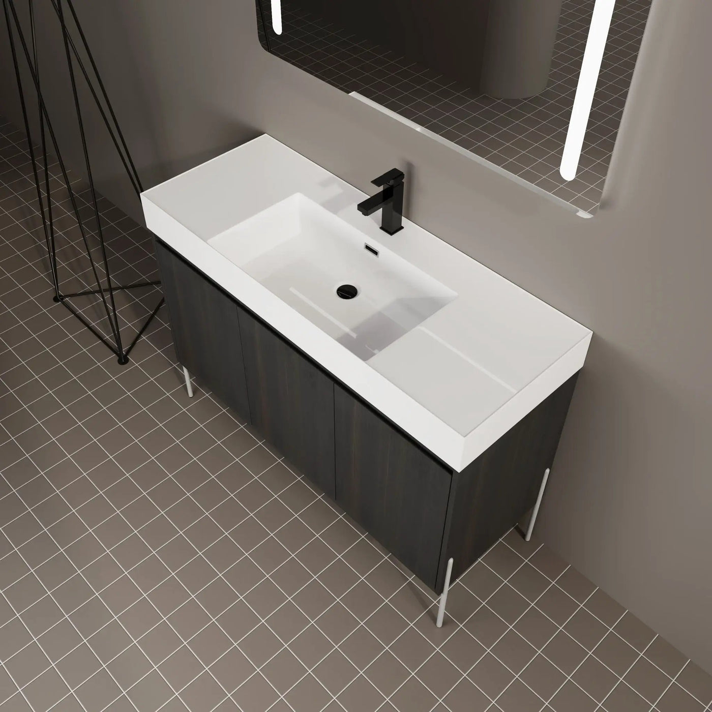 Freestanding Bathroom Vanity With Resin Sink And Storage Cabinet by HouseOfZazla