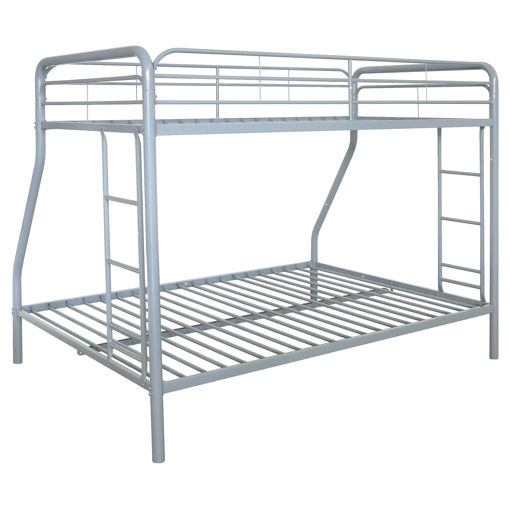 Carson Metal Twin Over Full Bunk Bed Glossy Silver by Unique Piece Furniture