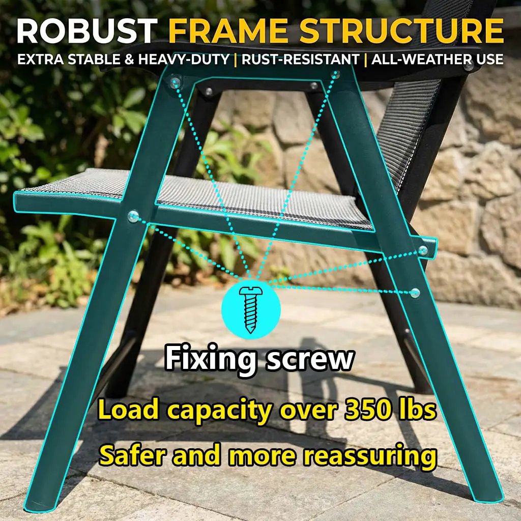 Outdoor Patio Chairs Set of 2 Stackable Portable for Deck, Garden, Camping and Travel by HouseOfZazla