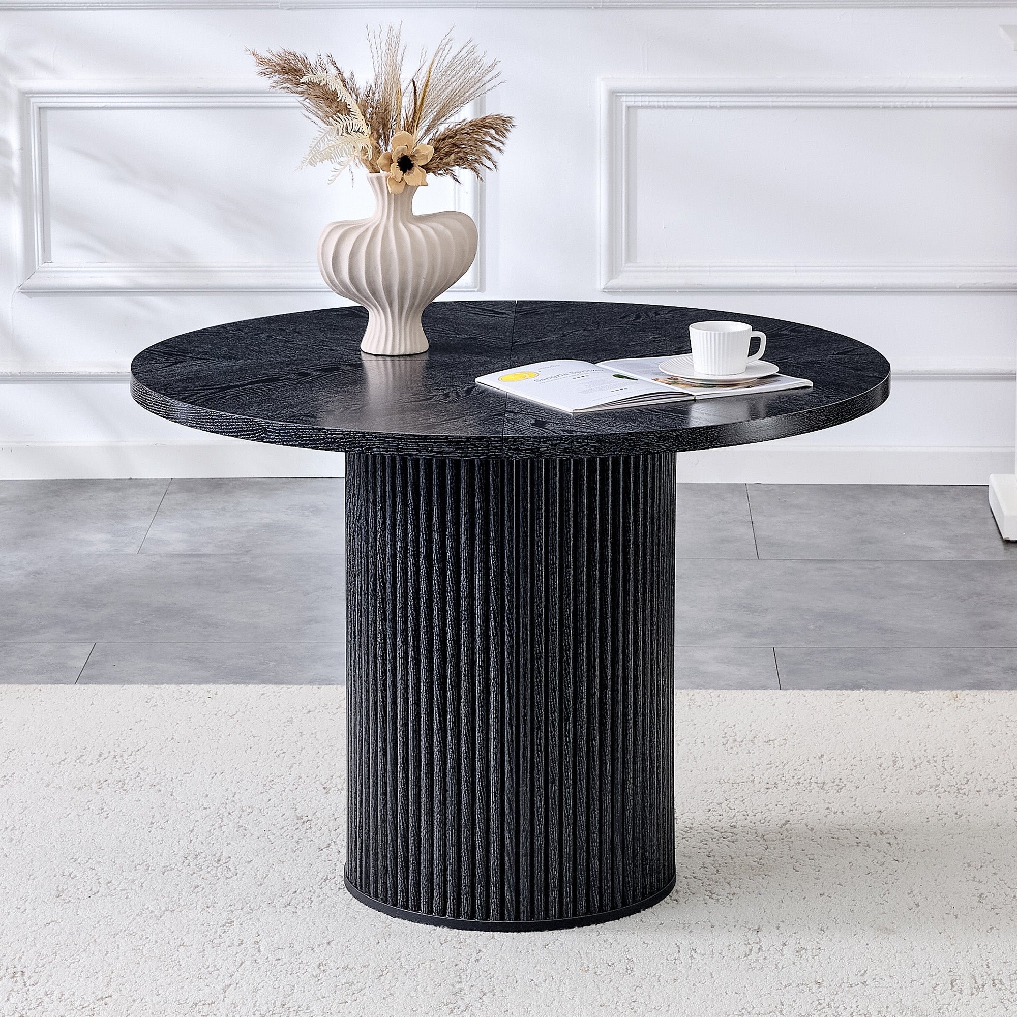 Modern Spliced Circular Dining Table with 42 Inch Diameter by HouseOfZazla