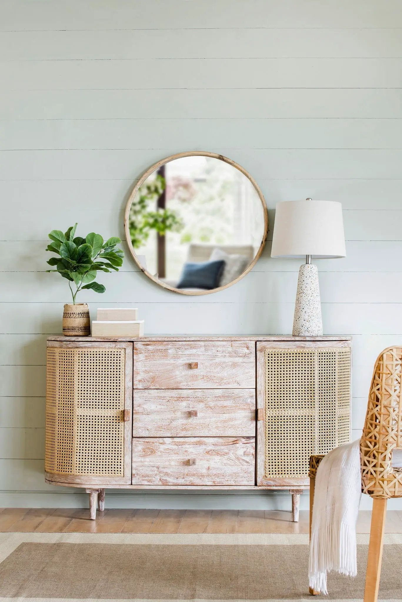 TV Console With Cane Doors - Multicolor by HouseOfZazla