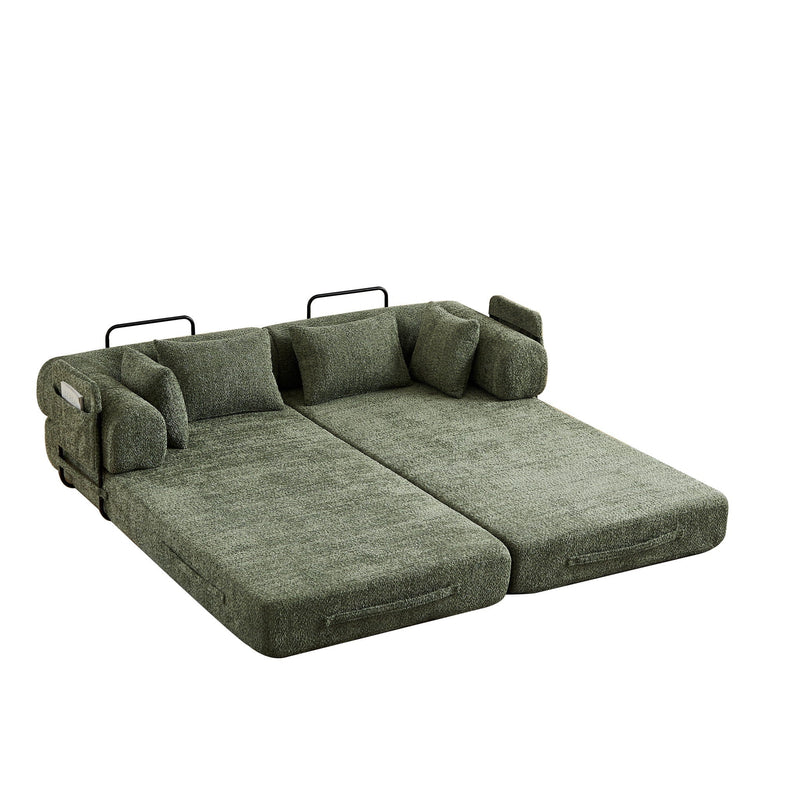 Convertible Sleeper Sofa Bed With Cylindrical Pillow by HouseOfZazla