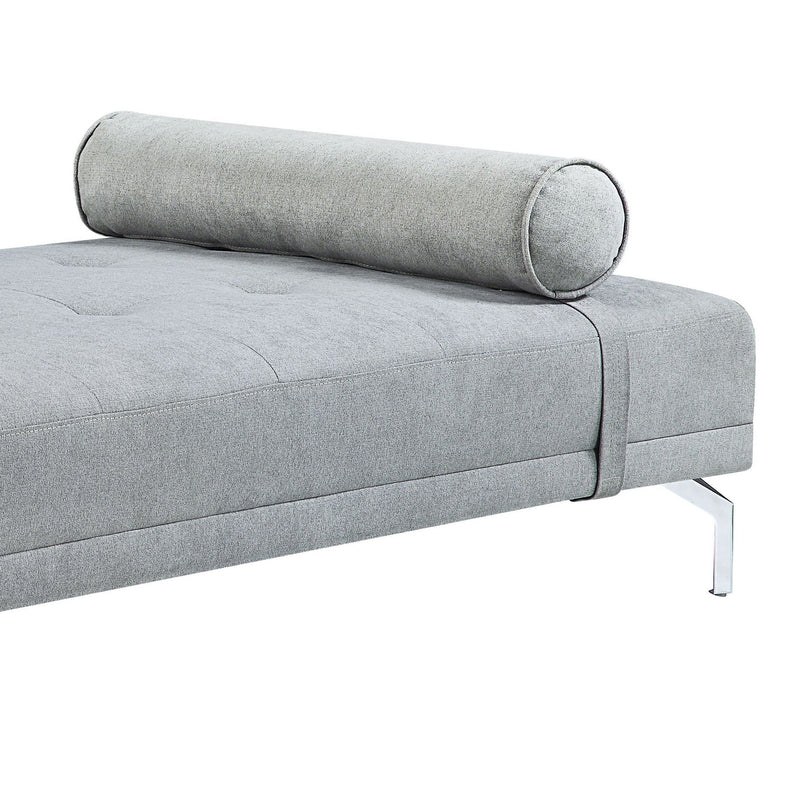 Gray Velvet Sofa Bed with Pillow - Convertible Chaise, photo 3 of 4
