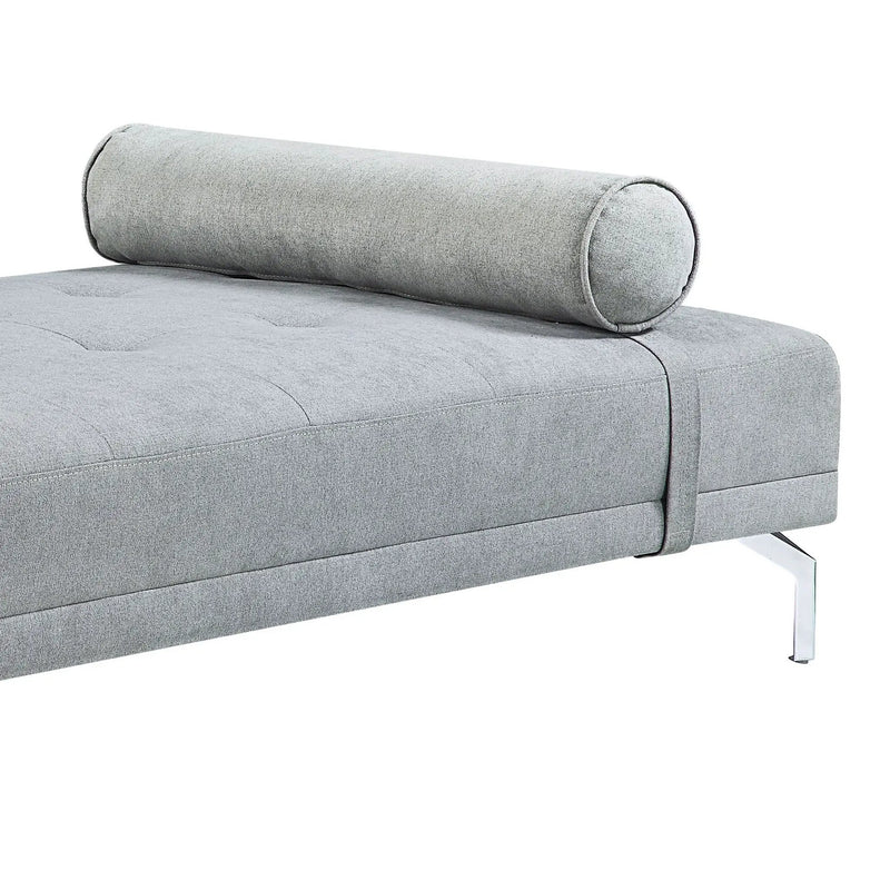 Quenti Velvet Sofa Bed With Pillow - Gray by HouseOfZazla