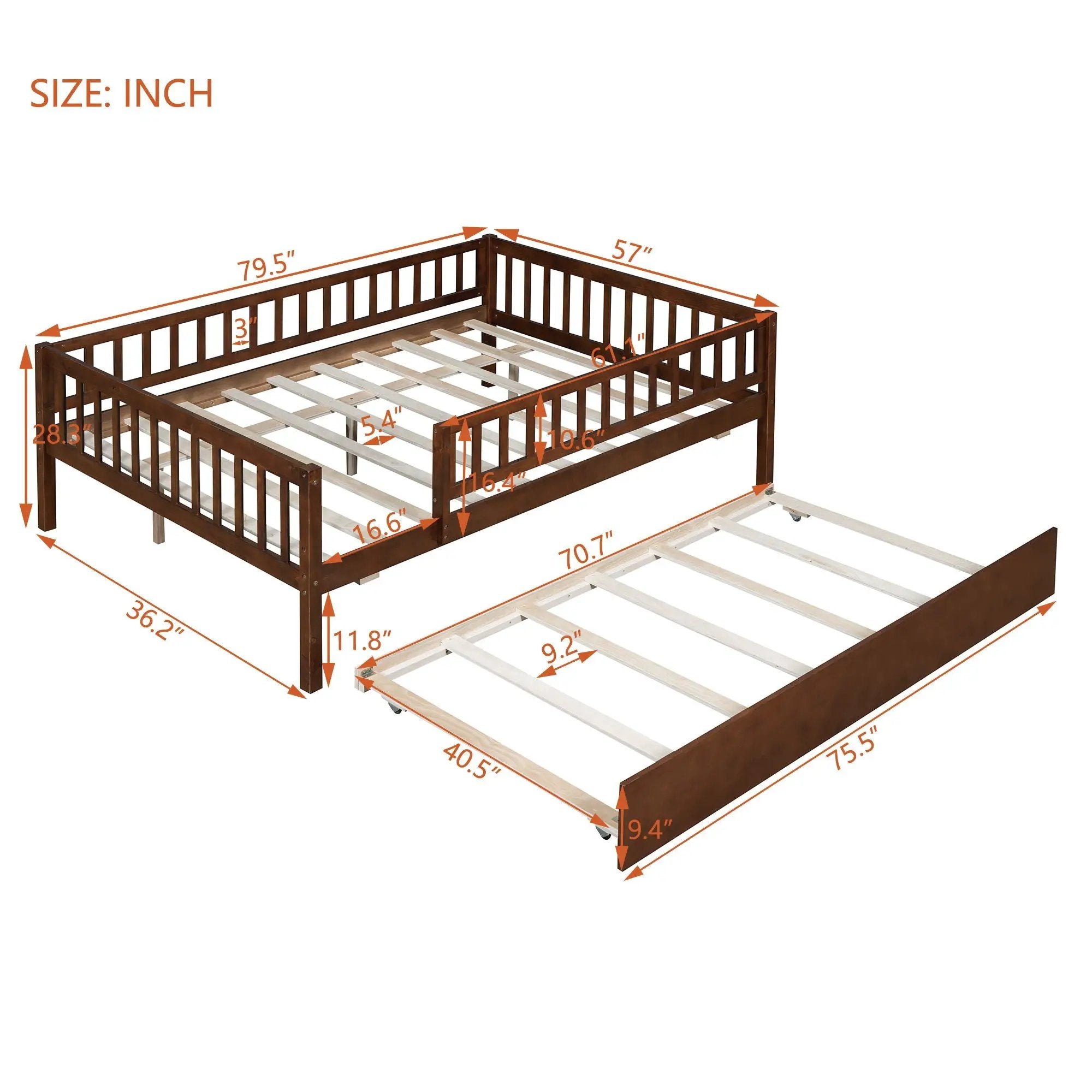 Multi Functional Wooden Daybed Bed by Unique Piece Furniture
