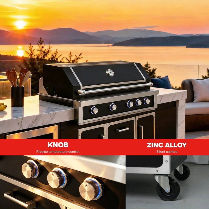 49'' Stainless Steel Standard Grill Featuring Infrared Back Burner by HouseOfZazla