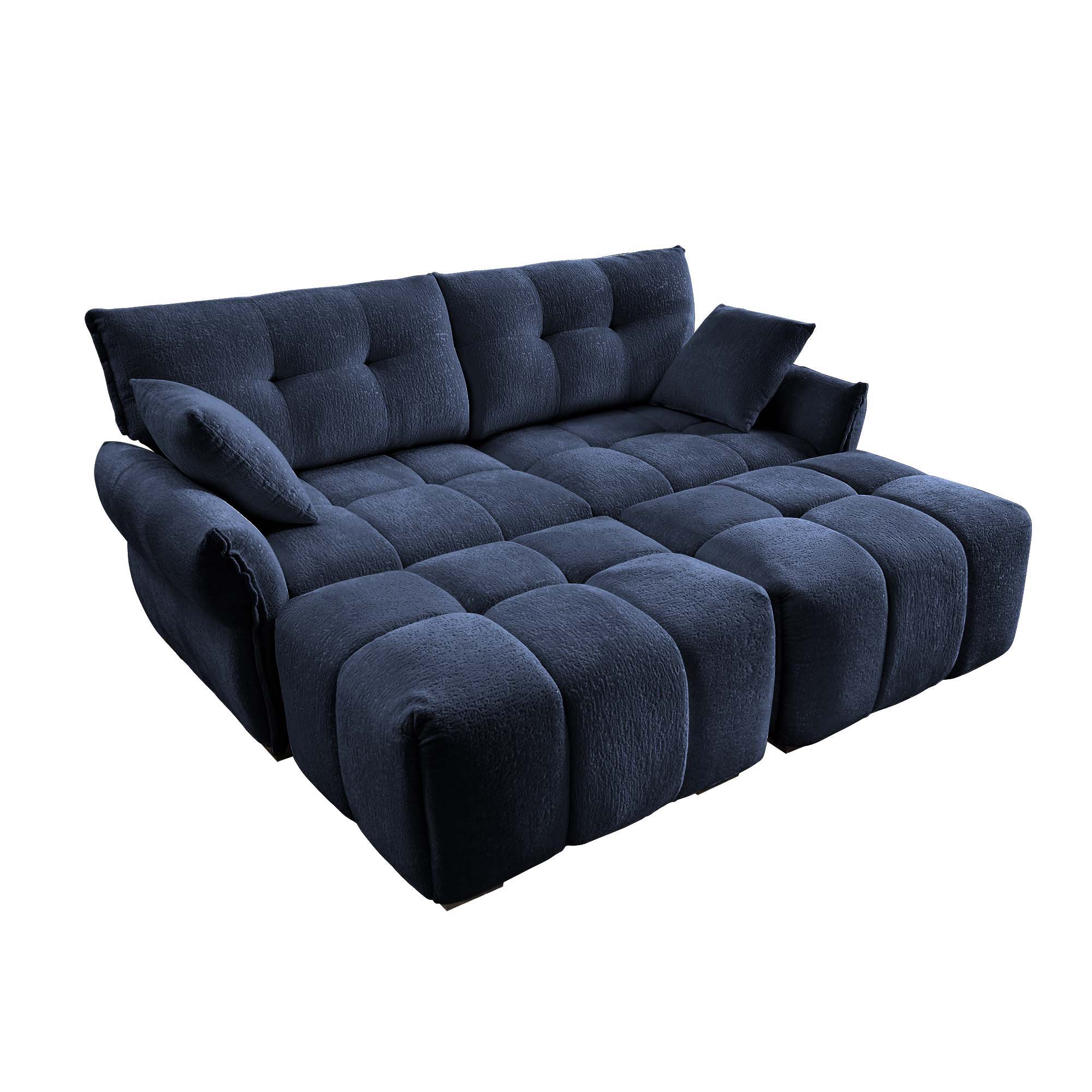 Sofa Set With Ottoman And Pillows, Textured, High Resilience Cushions by HouseOfZazla