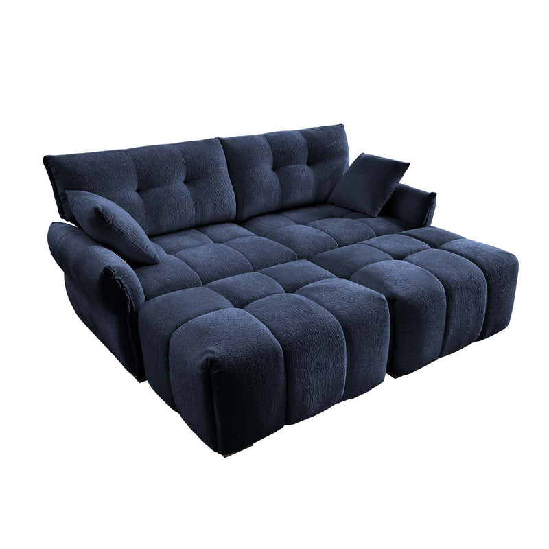 Sofa Set With Ottoman And Pillows, Textured, High Resilience Cushions by HouseOfZazla