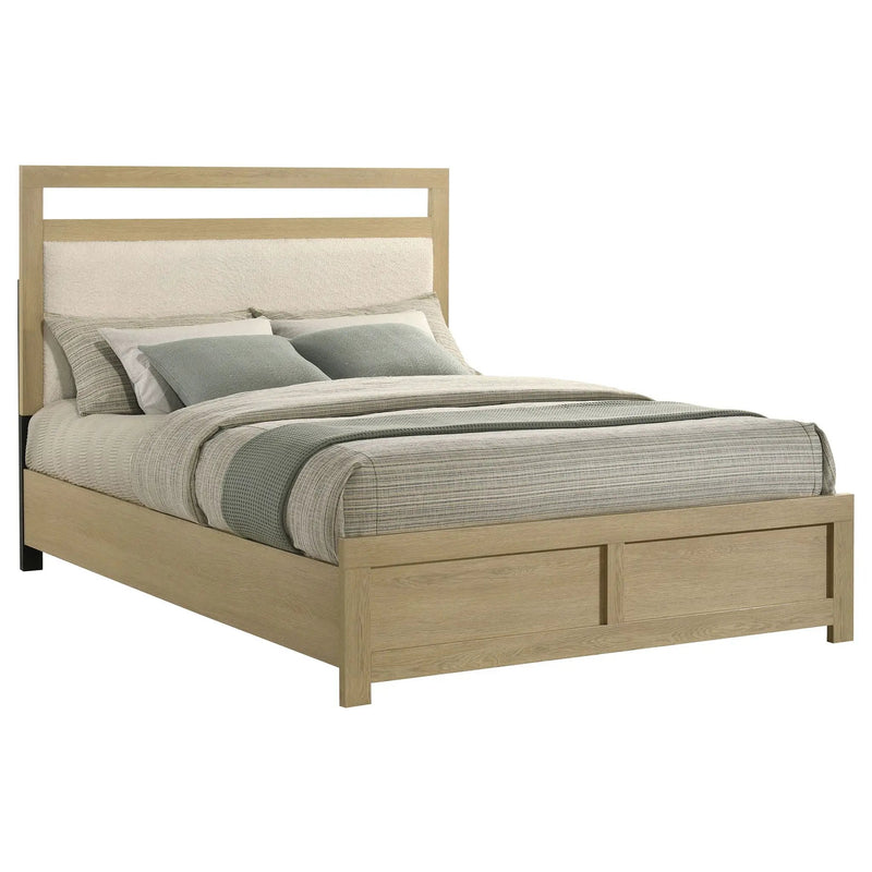 Hendricks Queen Panel Headboard Platform Bed Light Oak by Unique Piece Furniture