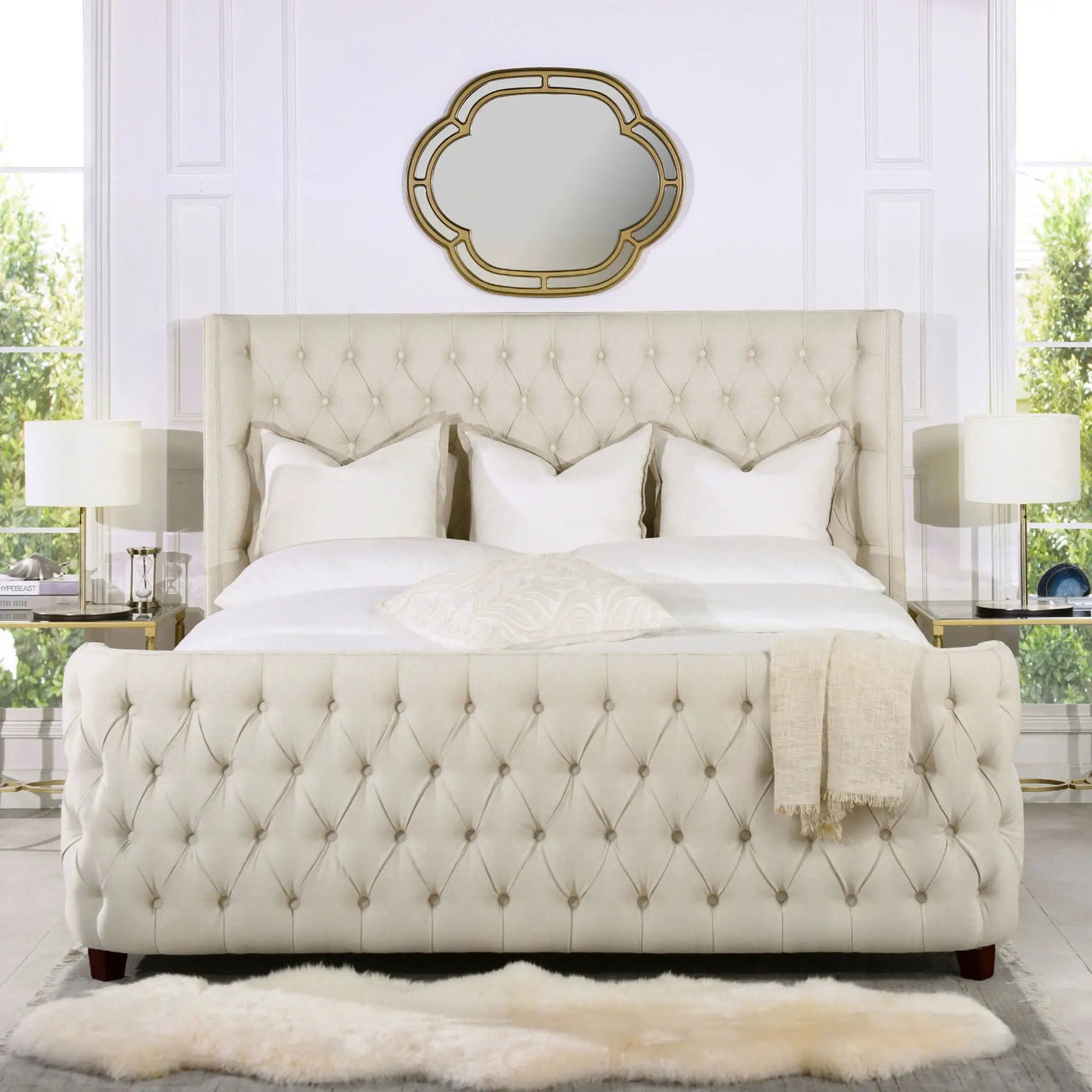 Brooklyn - Tufted Panel Bed Headboard And Footboard Set by HouseOfZazla