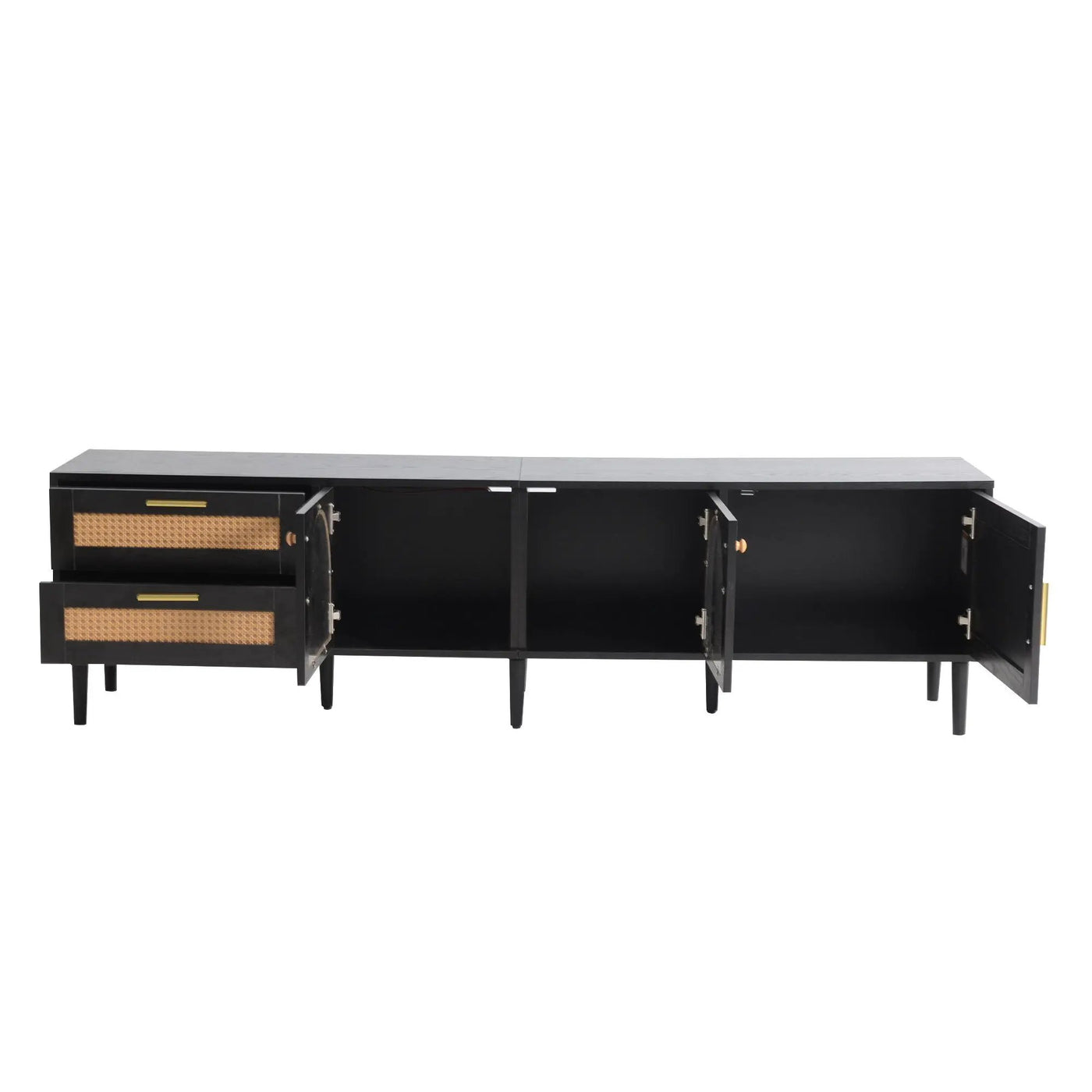 TV Stand With App-Controlled LED Lights, 2 Drawers & Door Storage by HouseOfZazla