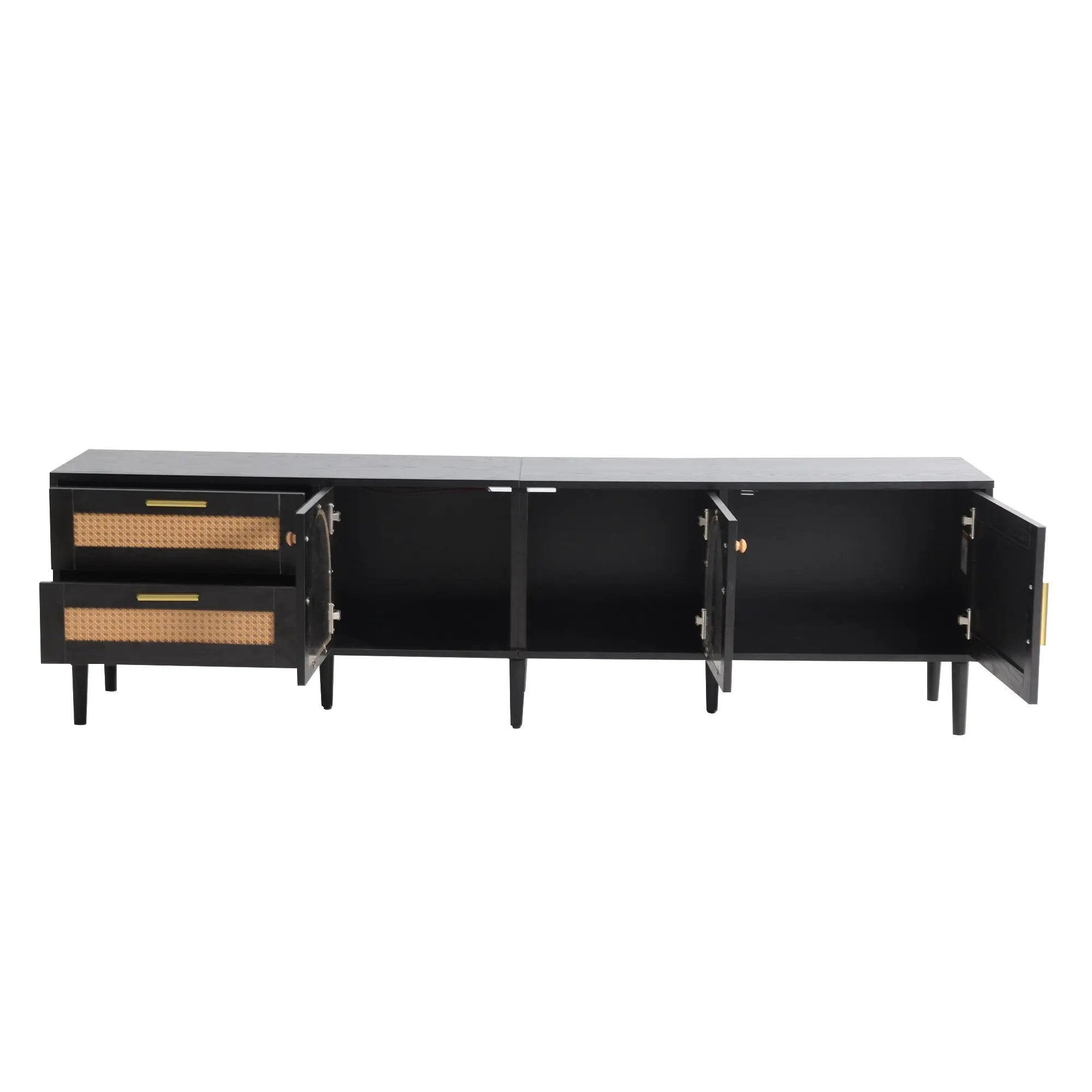 TV Stand With App-Controlled LED Lights, 2 Drawers & Door Storage