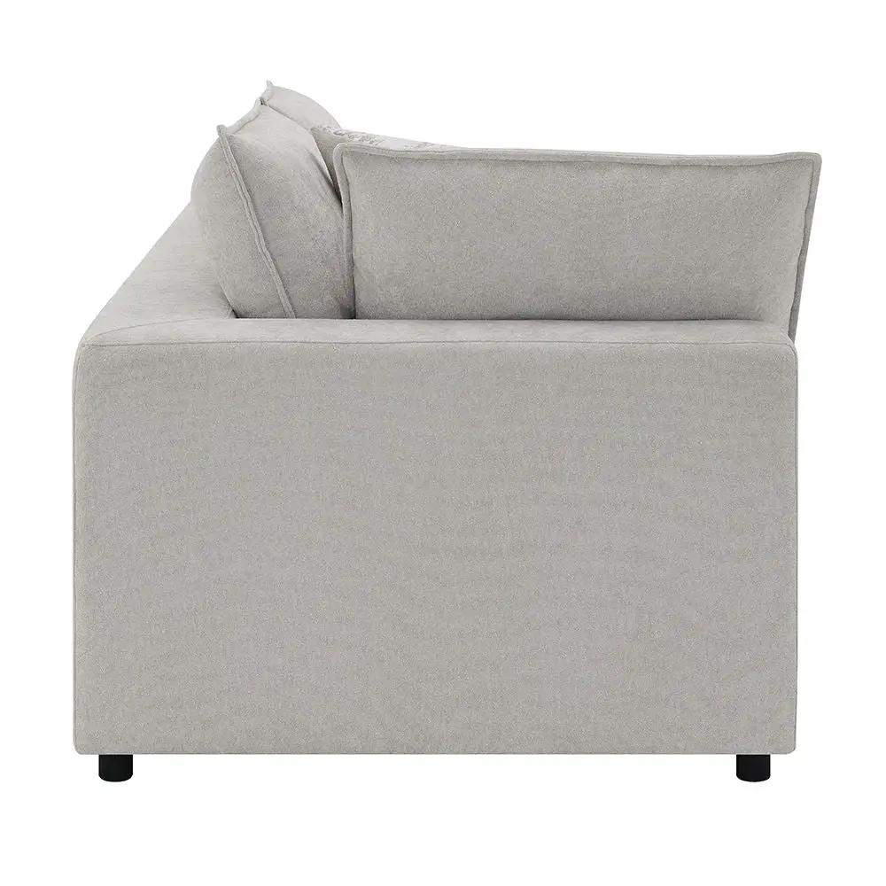 Marisa - Modular Left Facing Loveseat With 2 Pillows - Beige Boucle by Unique Piece Furniture