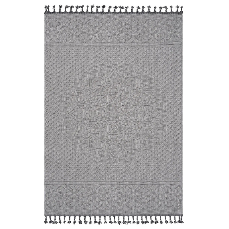 Guros - 6' X 9' Medallion Indoor / Outdoor Area Rug - White / Ivory by Unique Piece Furniture