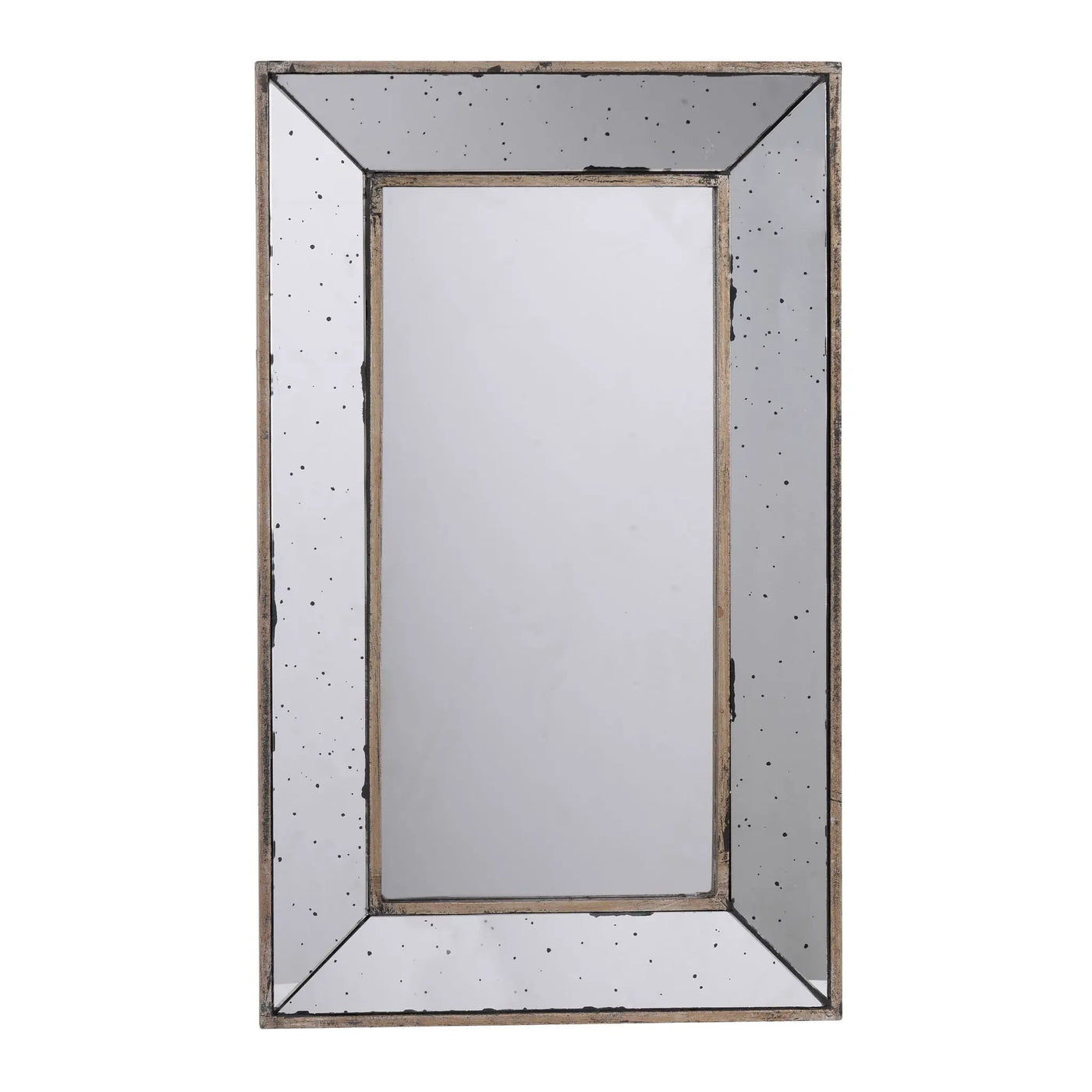 Distressed Accent Mirror, Traditional Style Framed Wall Mirror For Living Room by HouseOfZazla