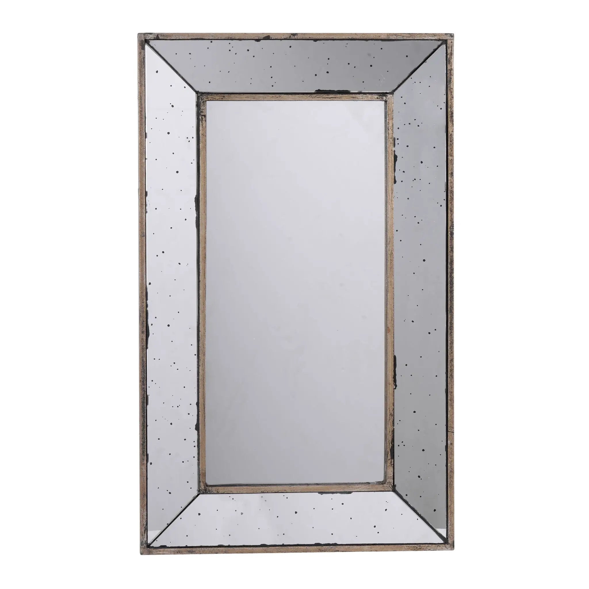 Distressed Accent Mirror, Traditional Style Framed Wall Mirror For Living Room by HouseOfZazla