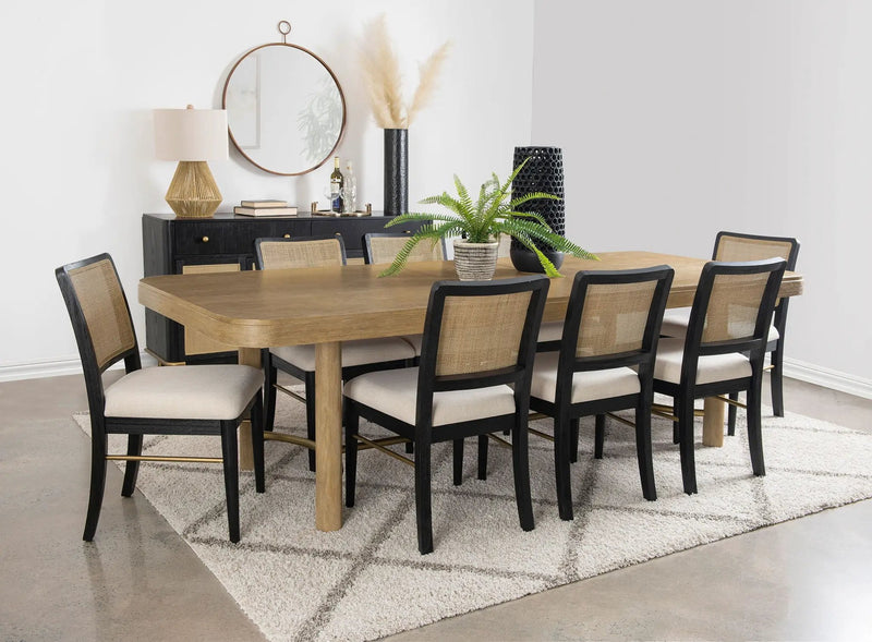 Arini 9-piece Extension Leaf Dining Table Set Sand Wash and Black by Unique Piece Furniture