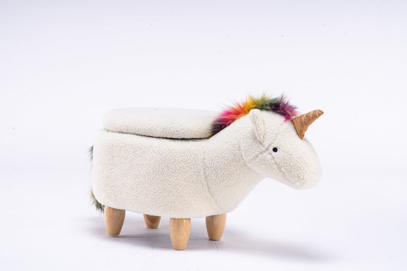 Uma the Unicorn Storage Ottoman with Hidden Storage - Faux Fur, photo 8 of 9