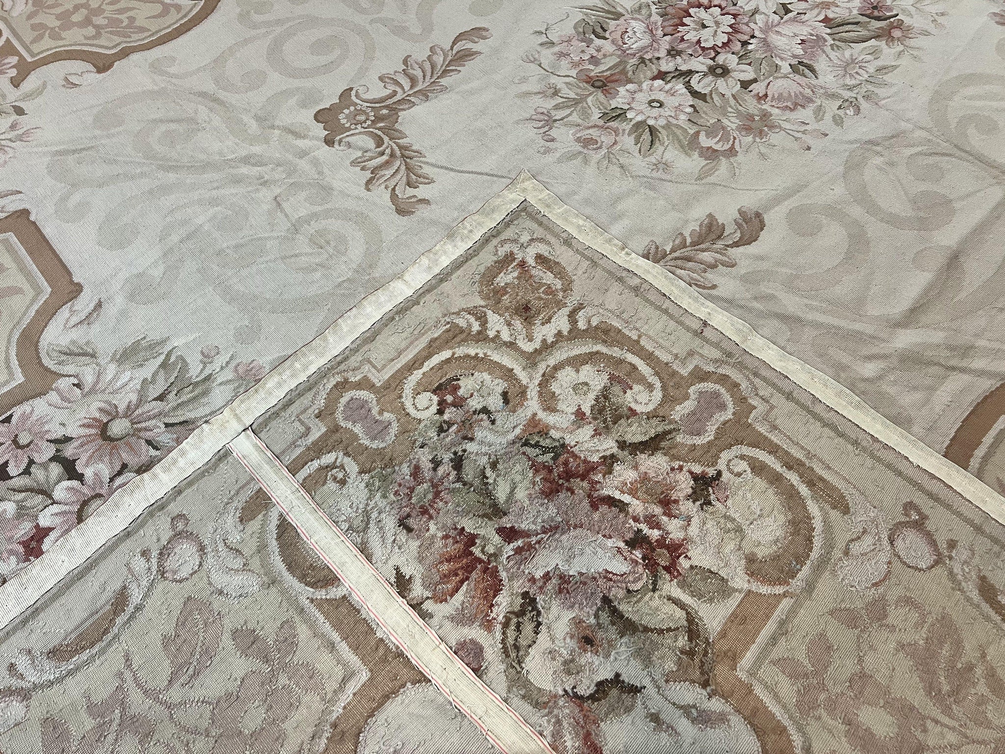 10x14 Aubusson Rug, Wool Handmade Vintage Carpet, French European Design, Elegant by Jewel Rugs