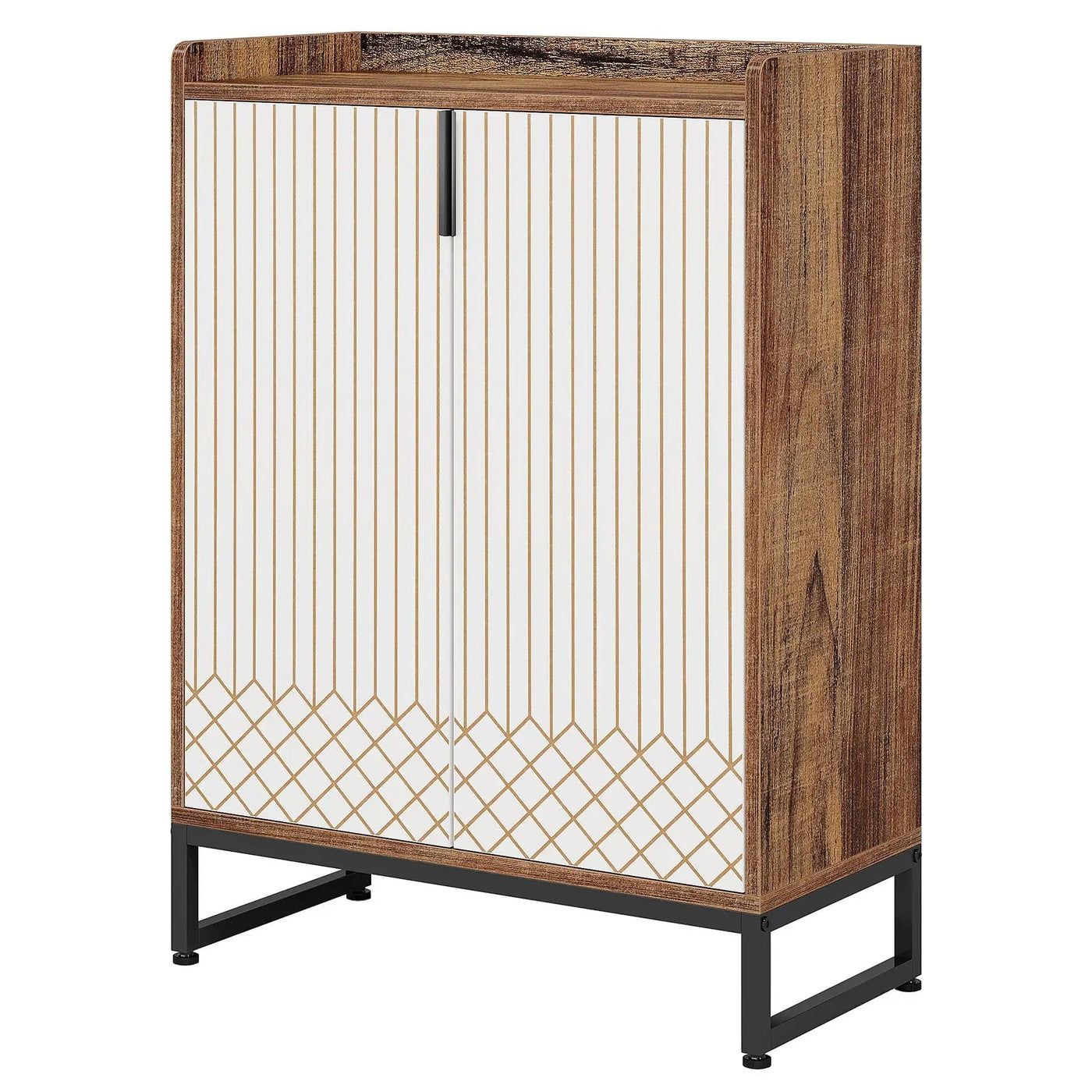 5 Tier Shoe Cabinet With Doors, Compact Entryway Storage Organizer by HouseOfZazla
