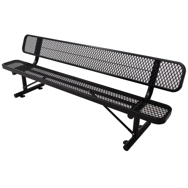 6' Outdoor Steel Bench With Backrest by Unique Piece Furniture