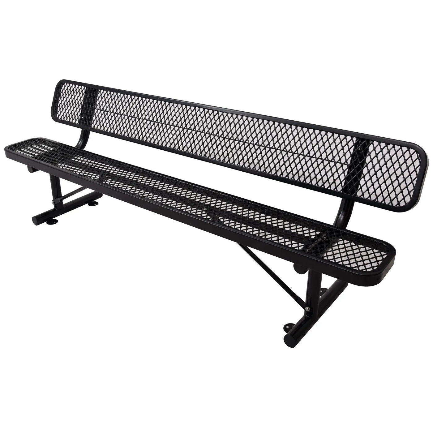 6' Outdoor Steel Bench With Backrest by HouseOfZazla