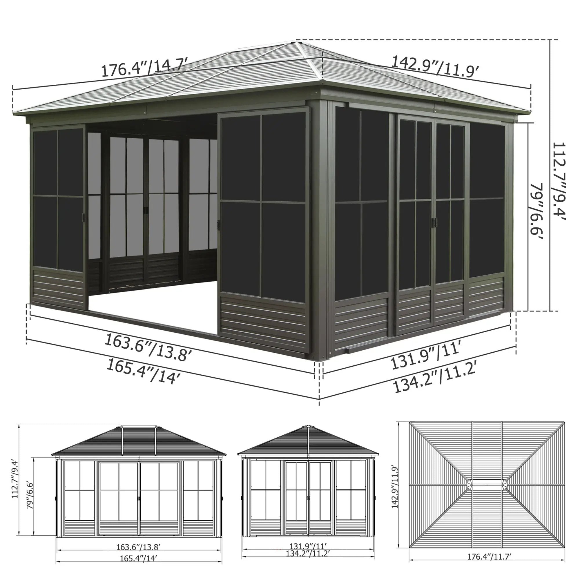 12x14FT Outdoor Sunroom Gazebo by HouseOfZazla