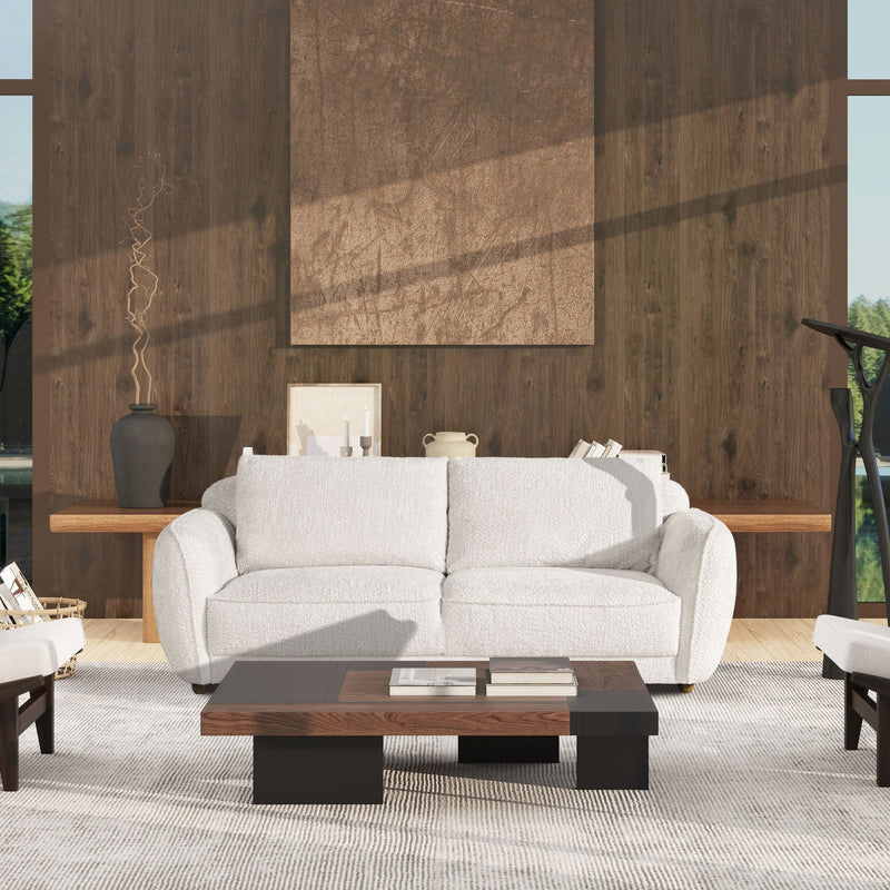 Sharon - Puffy Arm Sofa - Alpaca Off-White by HouseOfZazla