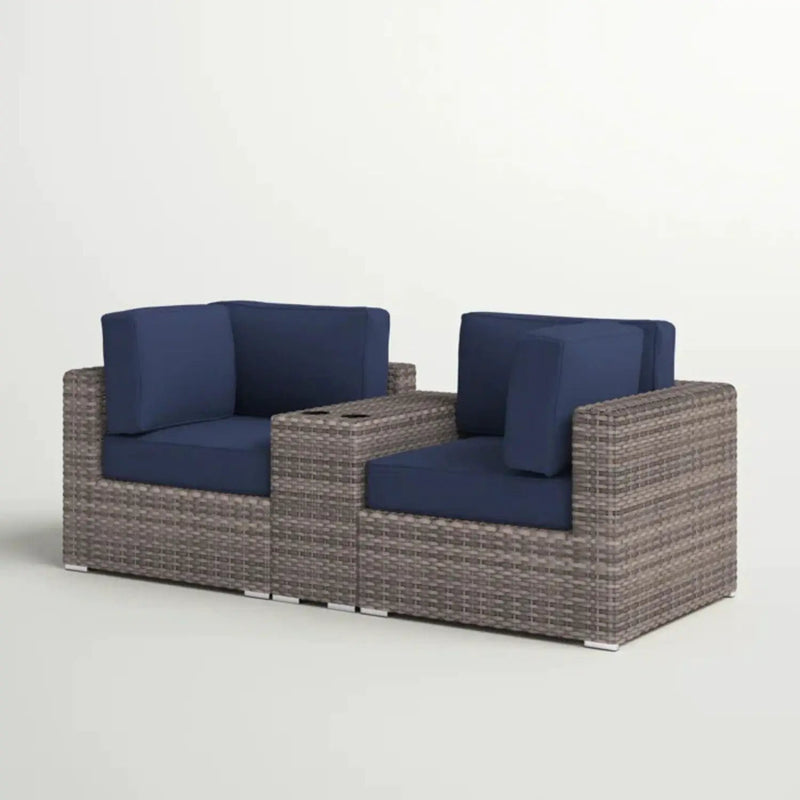 Outdoor Seating Group With Cushions 2 Person - Gray by Unique Piece Furniture