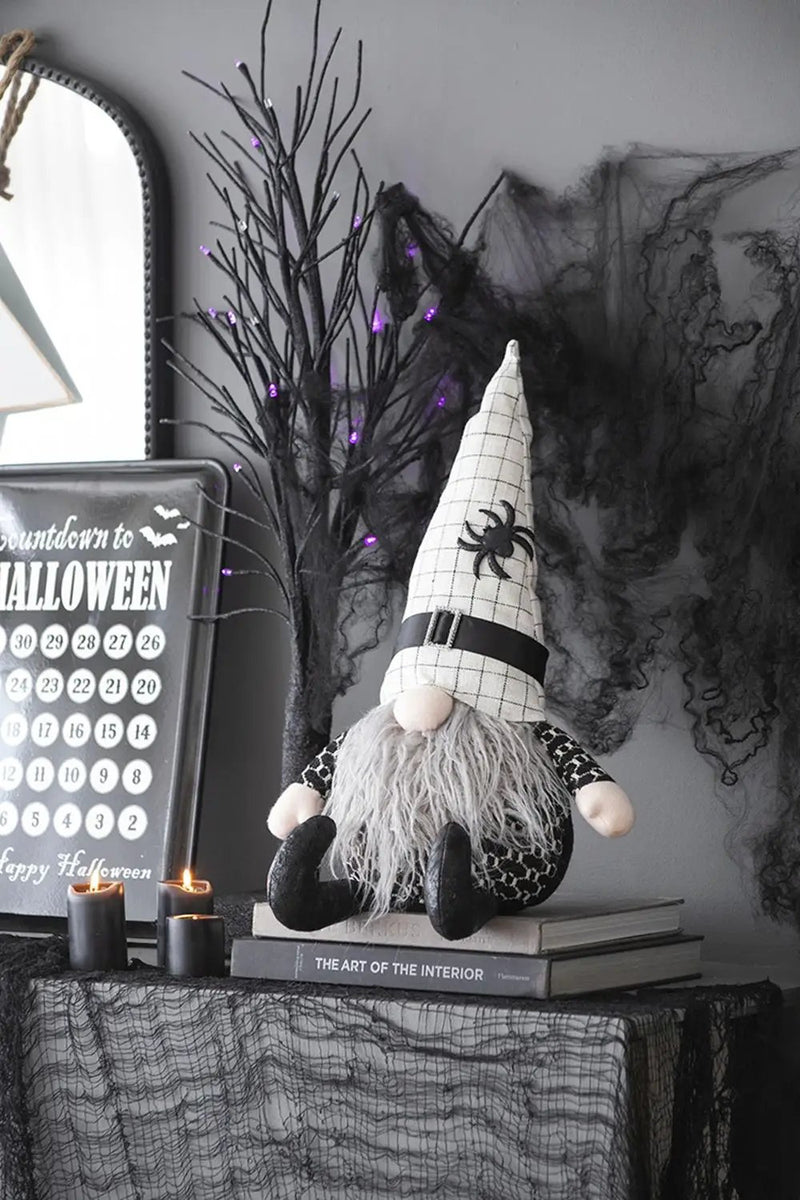 Sitting Gnome With Hat Spider, For Halloween Decor by HouseOfZazla